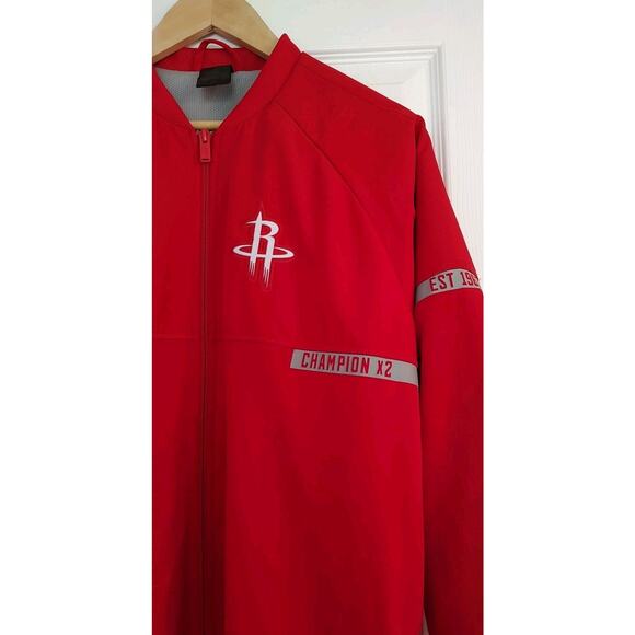 NBA Houston Rockets Adidas On Court Jacket Champion X 2 Red Side Snaps - Large - Picture 3 of 10